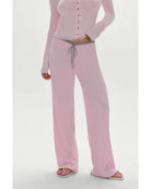 ribbed knit wide leg pant in pink