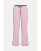 ribbed knit wide leg pant in pink