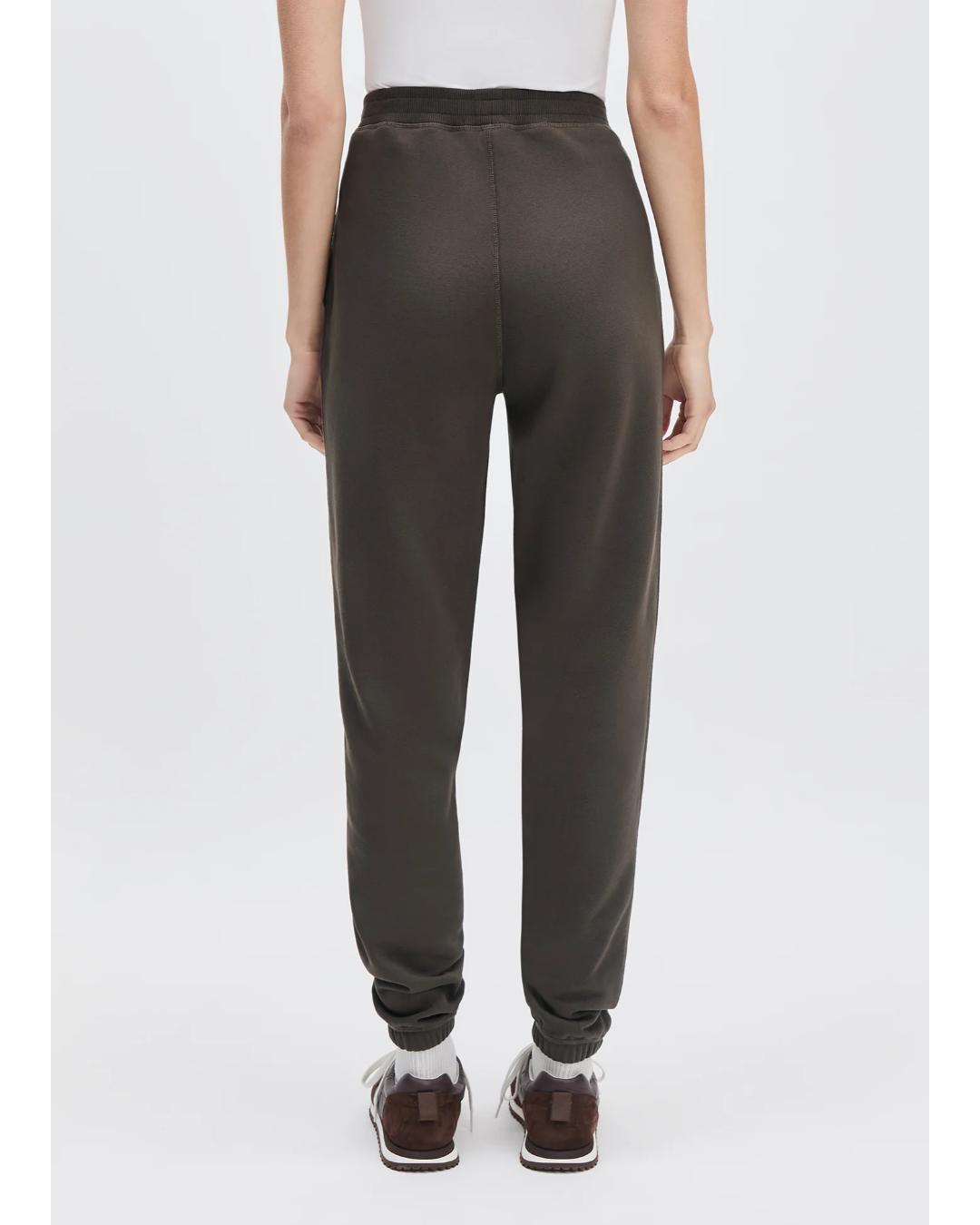 sweatpants in a brown with the text favorite daughter on the leg