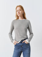 grey long sleee top