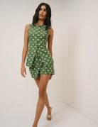 polka dot green vest