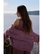 mauve knitted loose cardigan 