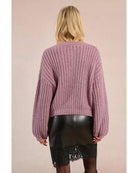 mauve knitted loose cardigan 