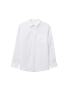 white linen blouse button down