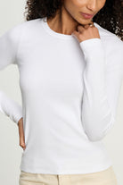 ribbed long sleeve in white