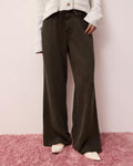 wide leg soft denim pant in brown