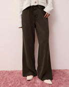 wide leg soft denim pant in brown