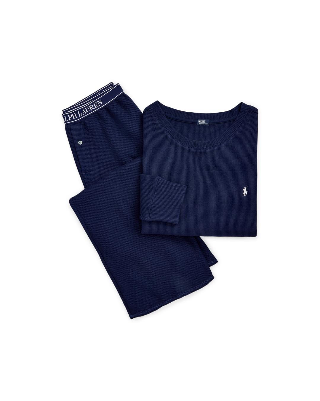 lounge set long sleeve and wide leg pant in navy