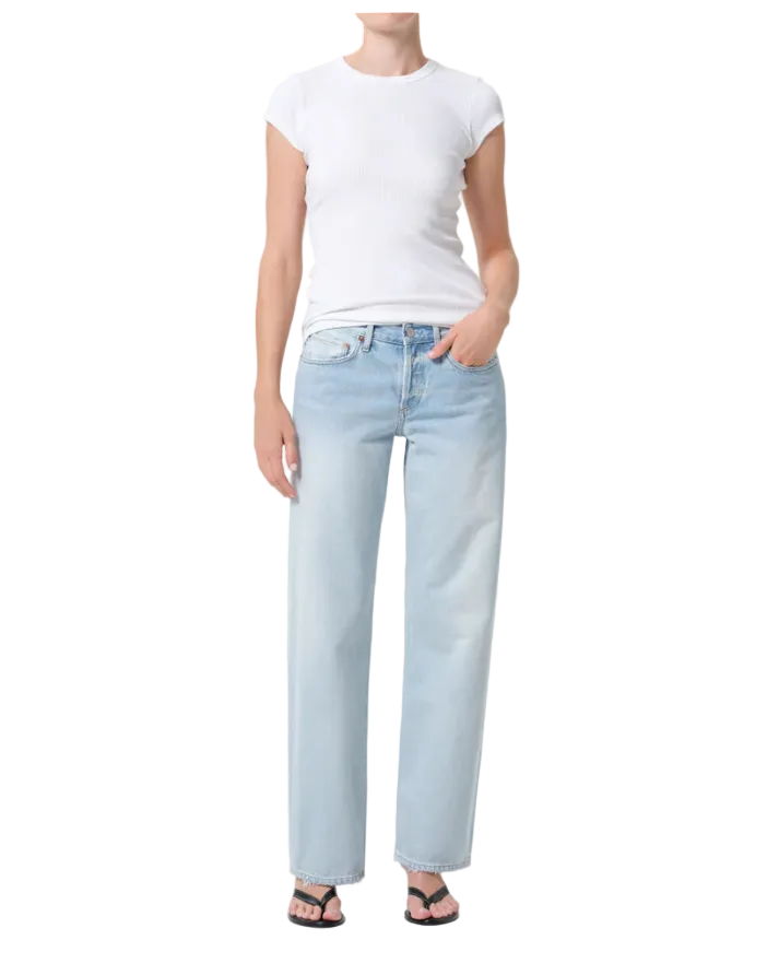low rise baggy light denim pant
