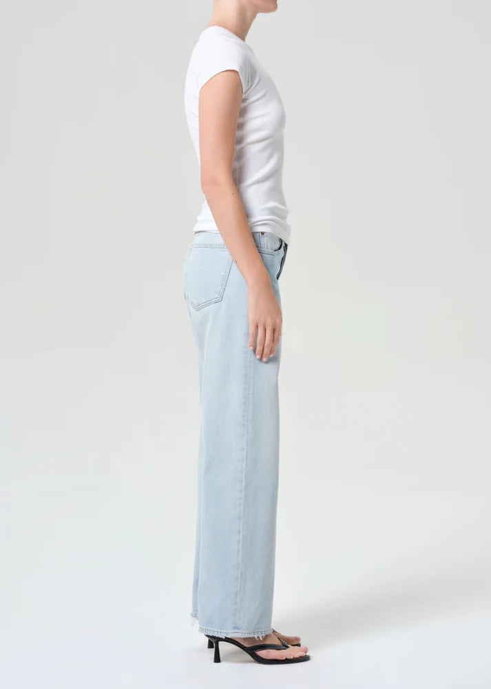 low rise baggy light denim pant