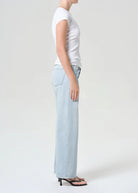 low rise baggy light denim pant