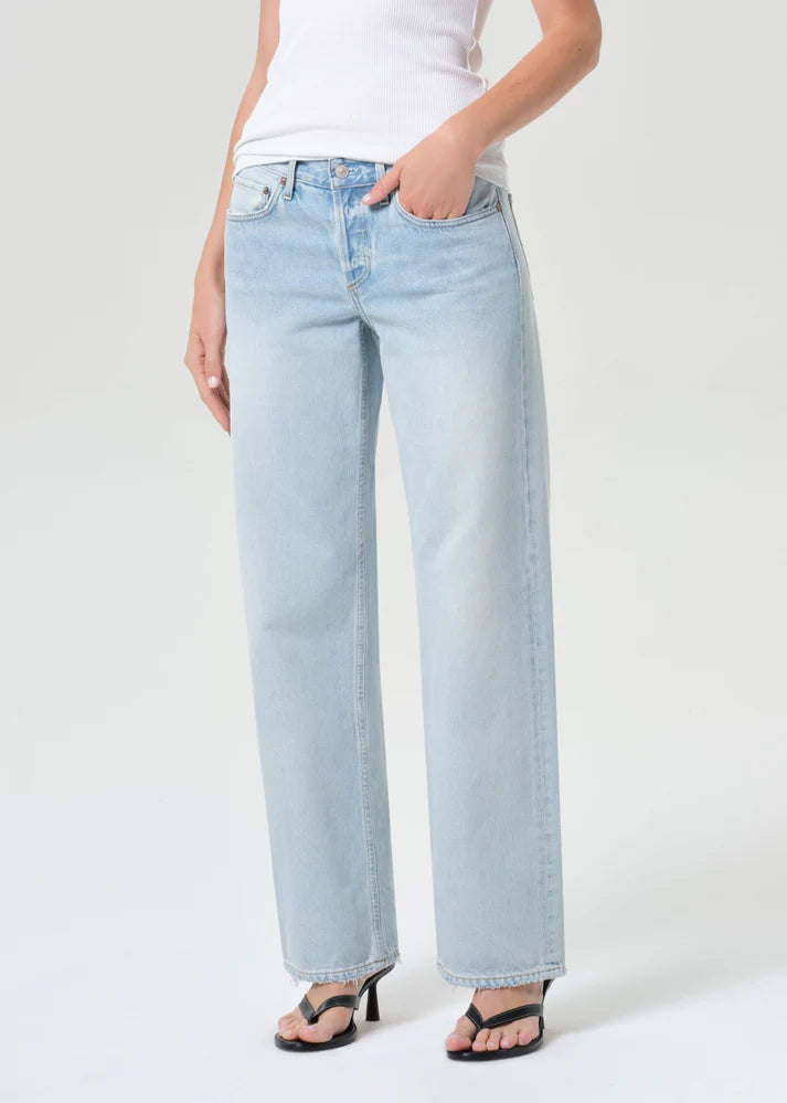 low rise baggy light denim pant