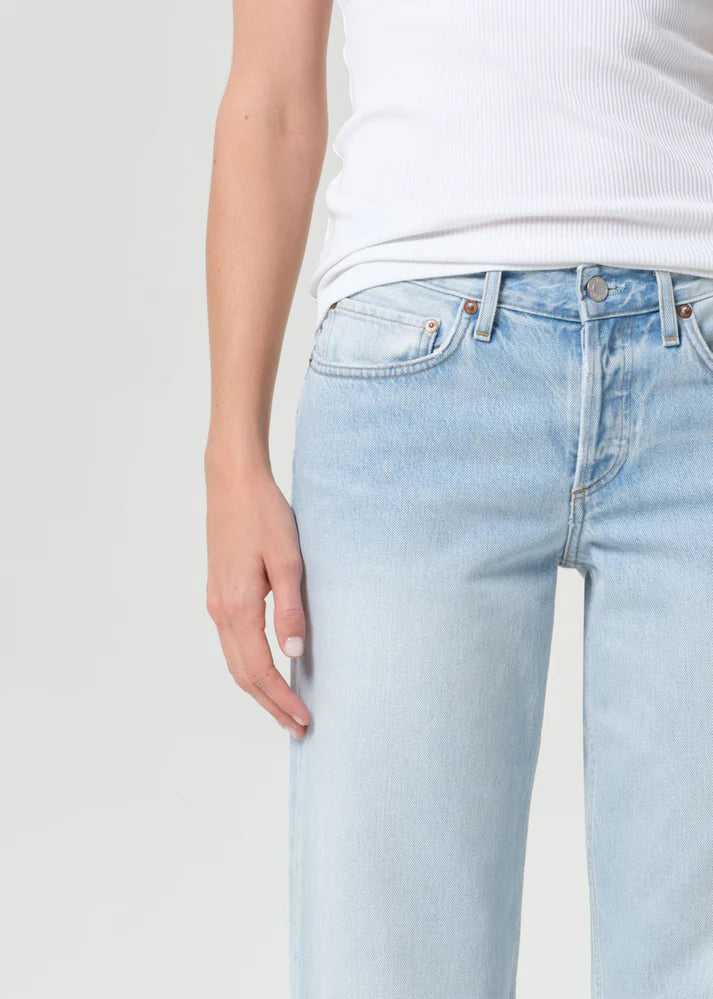 low rise baggy light denim pant