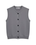 button up sleeveless vest in grey