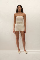 knit cream tube top
