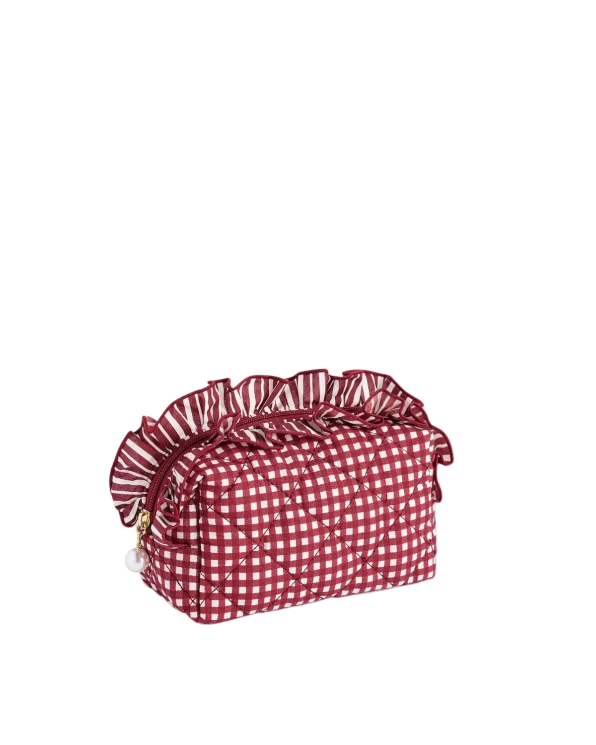 red gingham red pouch