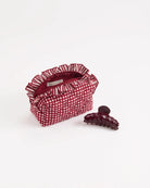 red gingham small pouch