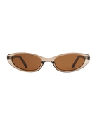 cat eye sunglasses with a brown transparent frame