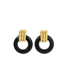 knot earrings in gold and black