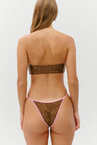 cheetah print bikini bottoms with pink outline