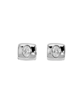 silver small hoop with diamond in the middle