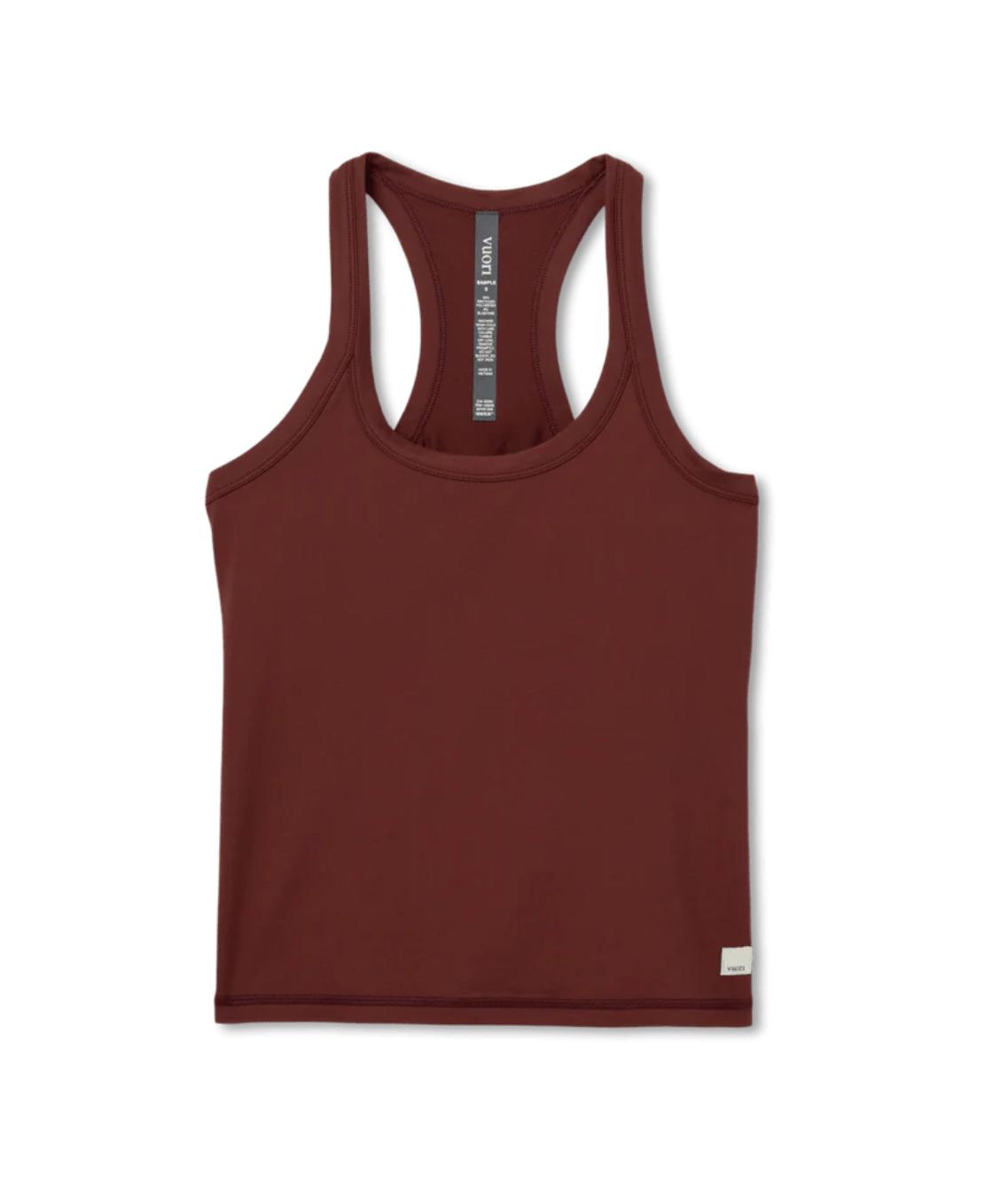 racerback tank top in burgundy