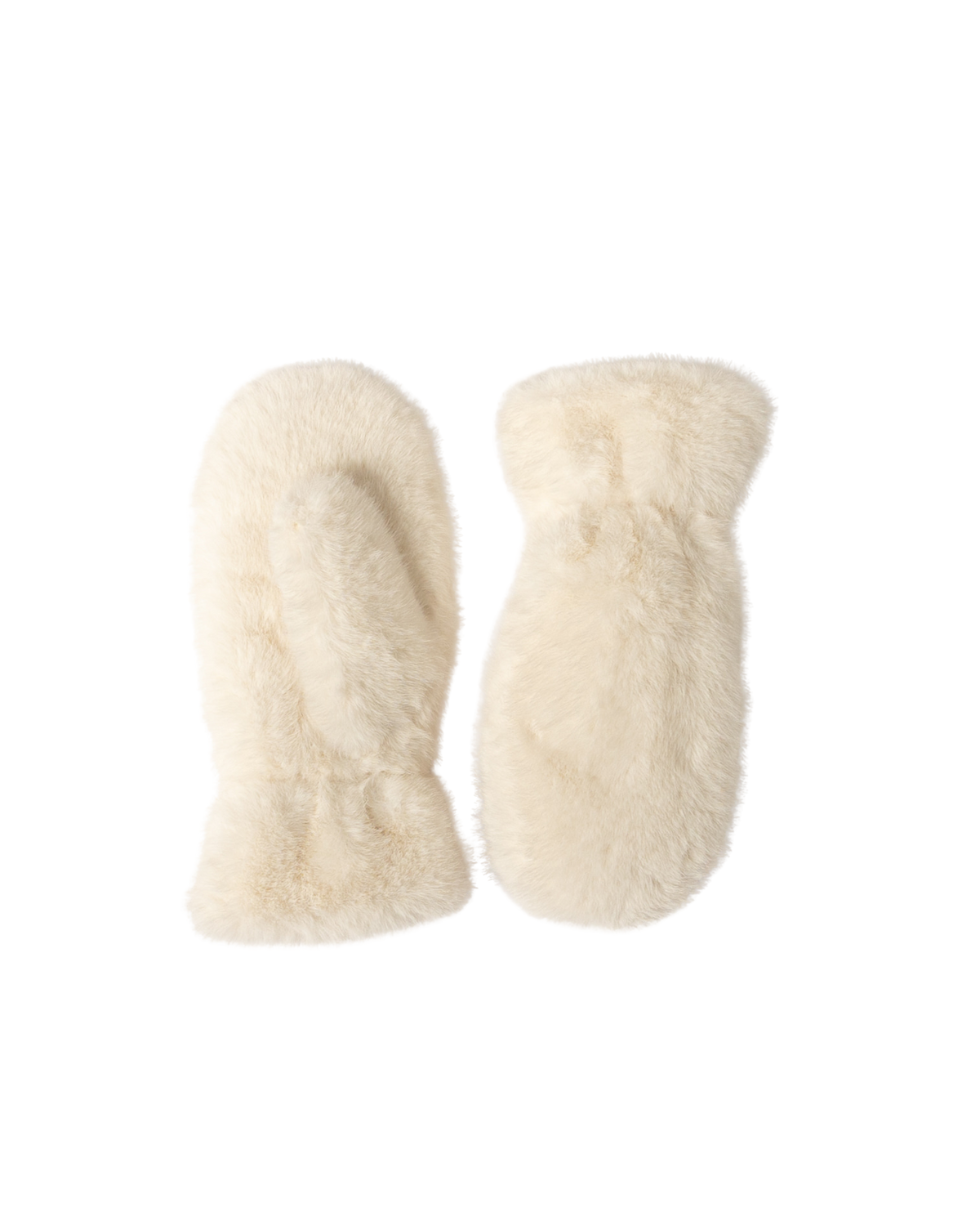 faux fur white mittens