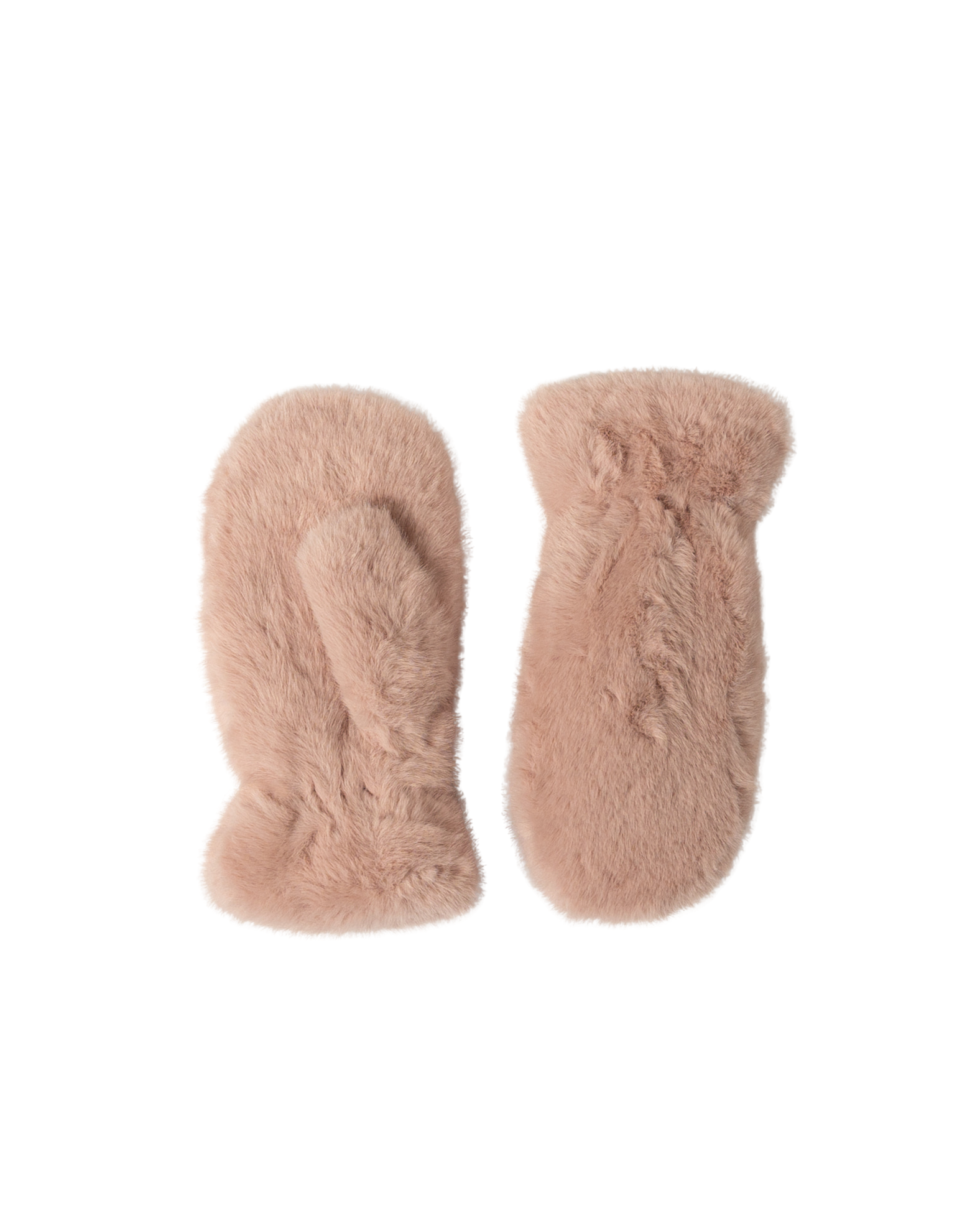 pink faux fur mittens