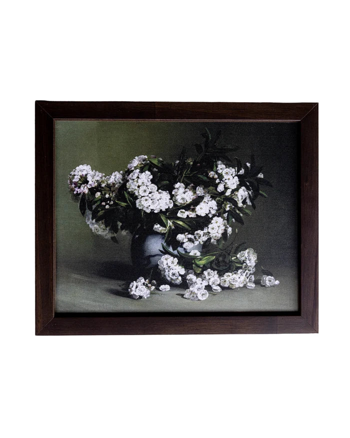 Luxe B Co White Petal Art in Pine Frame