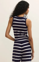 navy and white stripe tank top