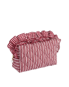 red gingham large zip pouch