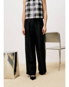 black wide leg trouser pant