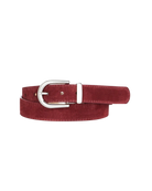 suede leather belt in burgundy 