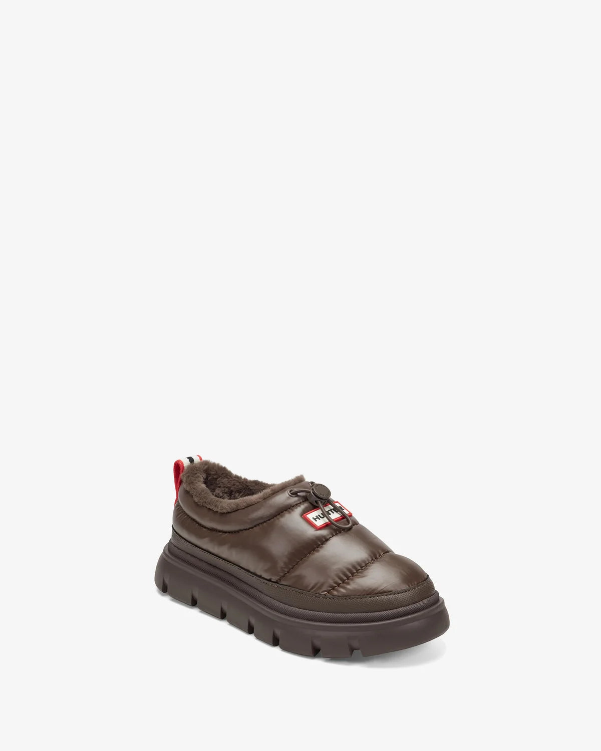 brown puff mule shoes