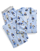 pj set in blue with polo bears all over