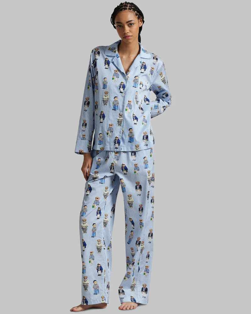 pj set in blue with polo bears all over