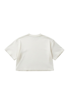 off white crop top with slit in the back