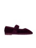 burgundy velvet flat shoe