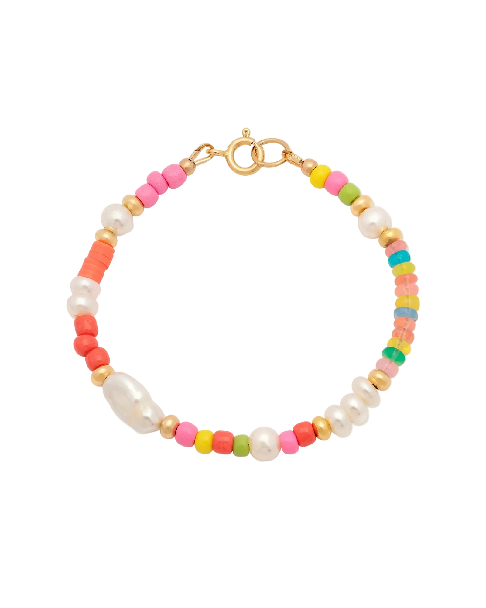 colorful beaded bracelet with pearls