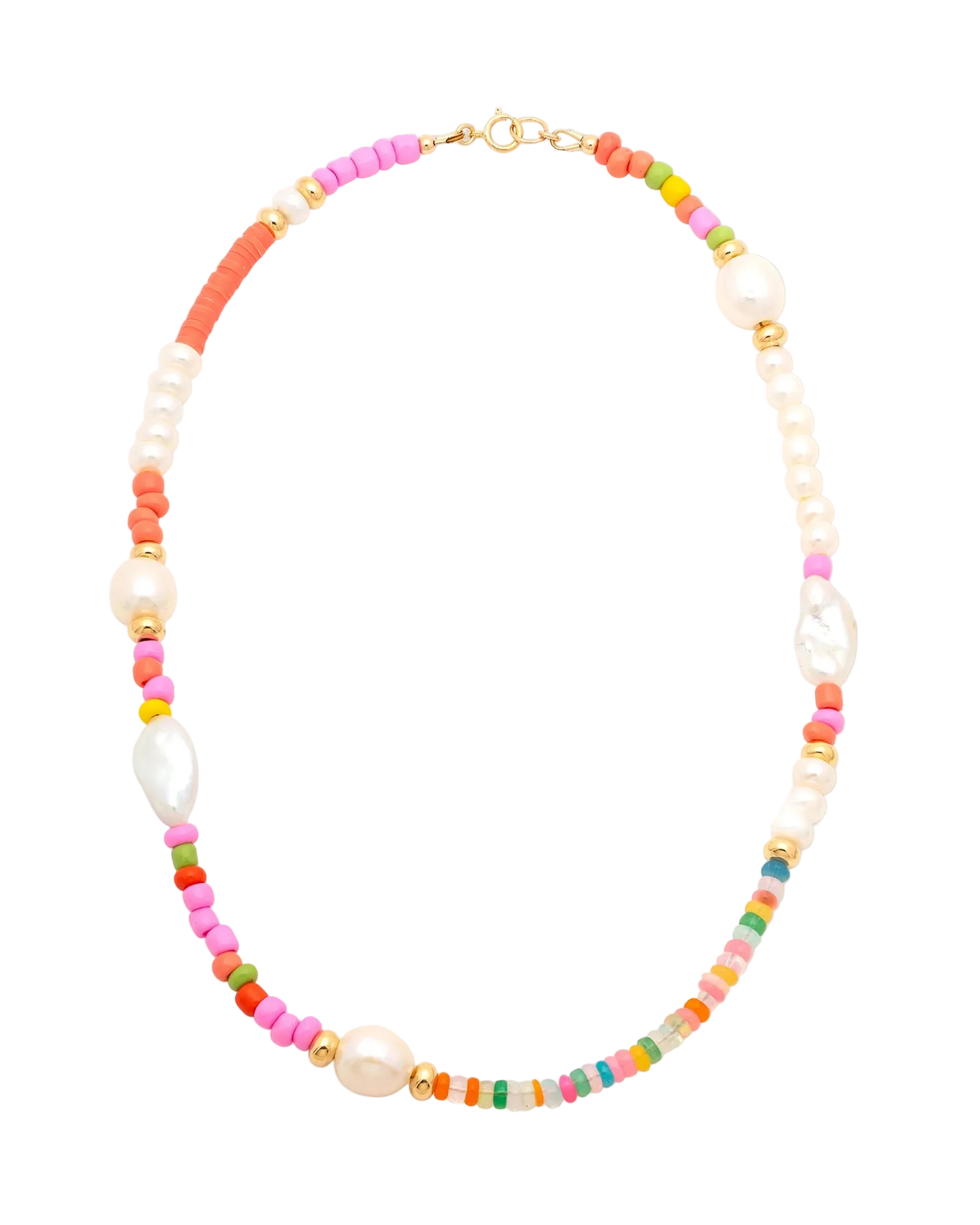 colorful beaded necklaces with pearls