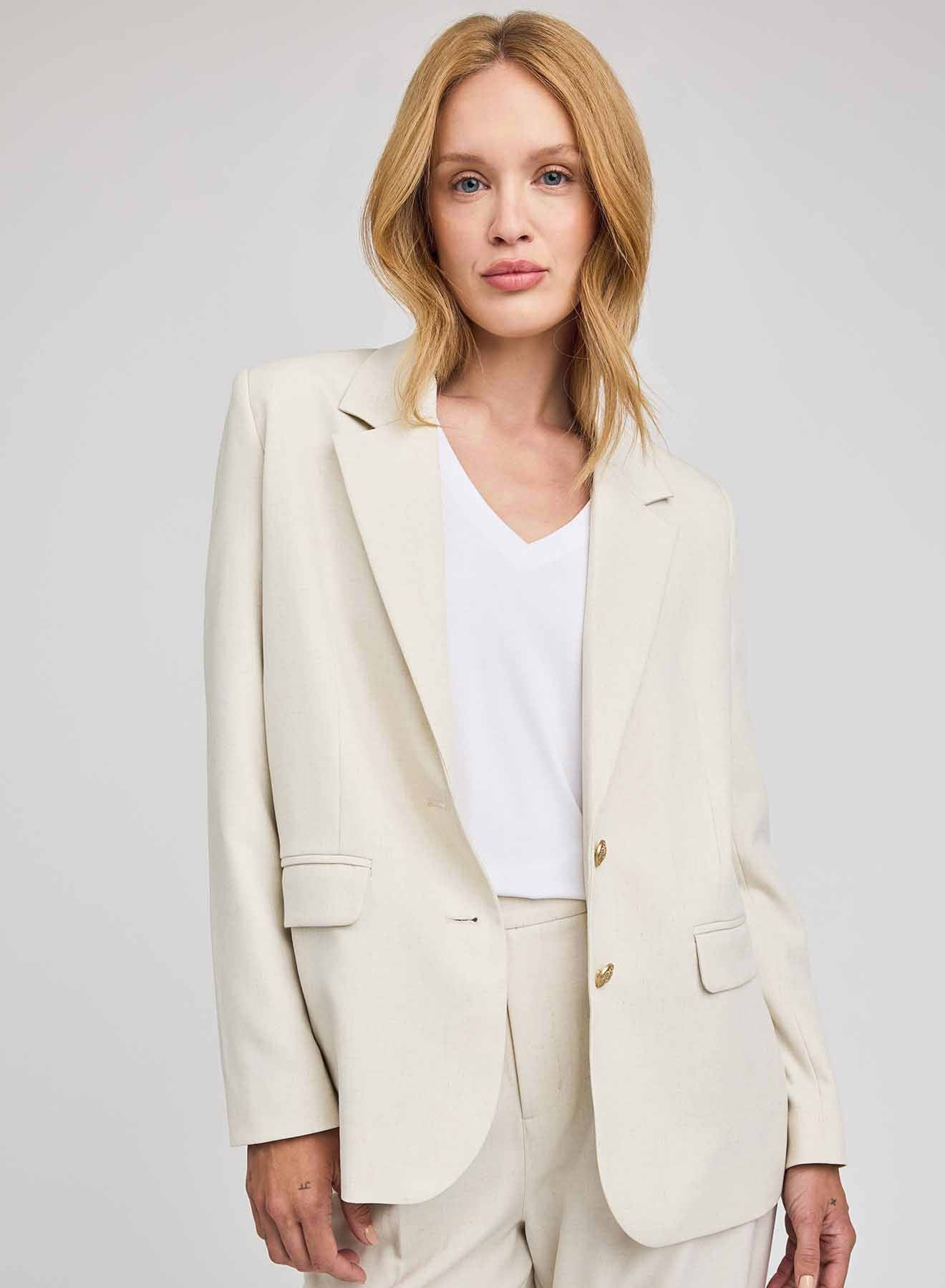 cream suiting blazer