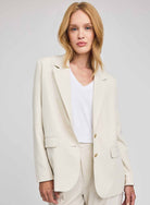 cream suiting blazer