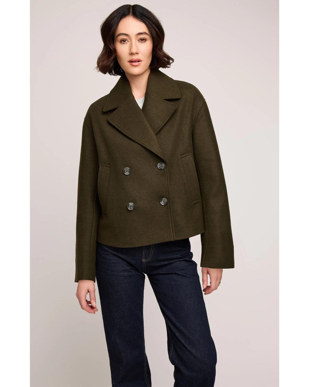 peacoat crop in khaki green
