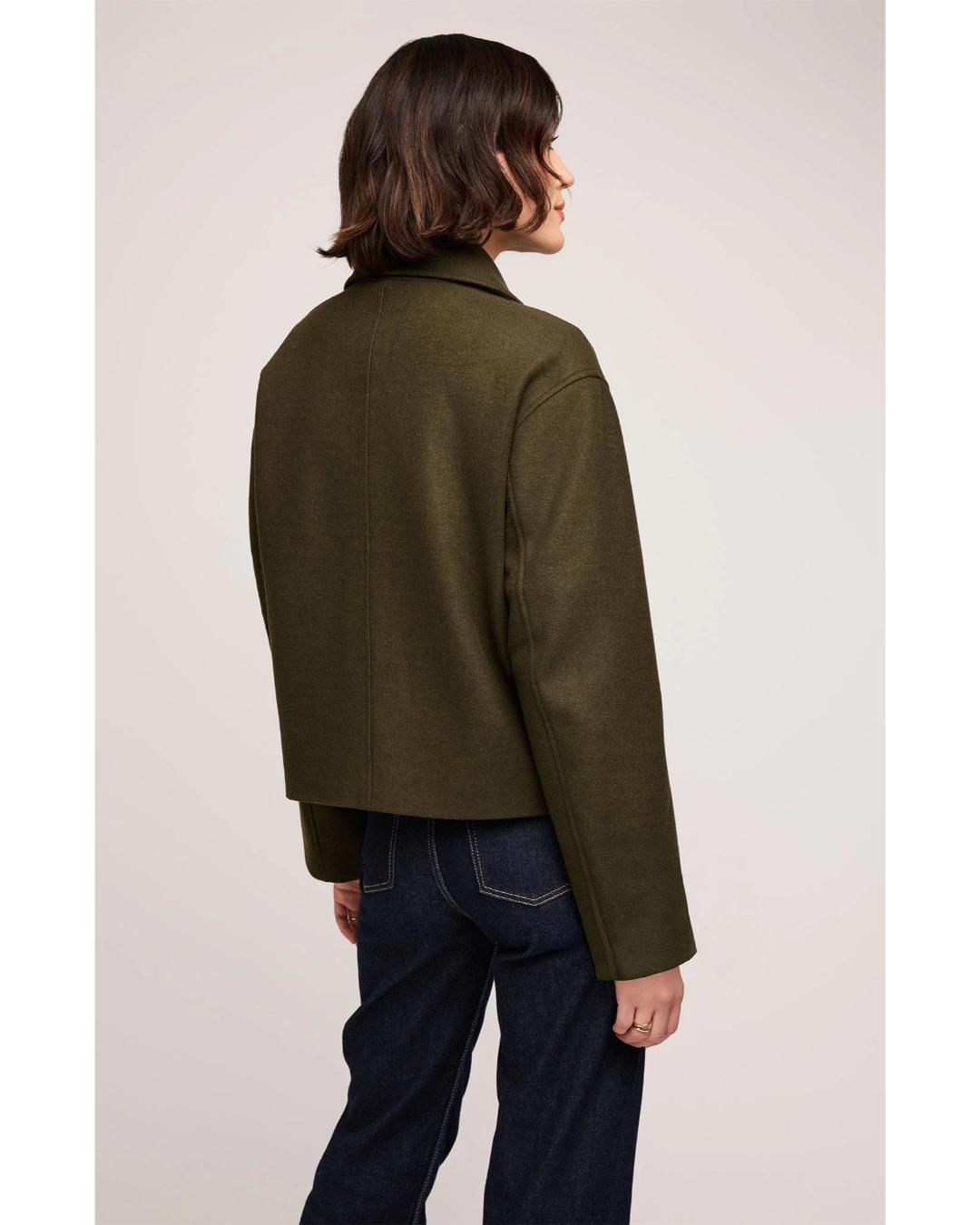peacoat crop in khaki green