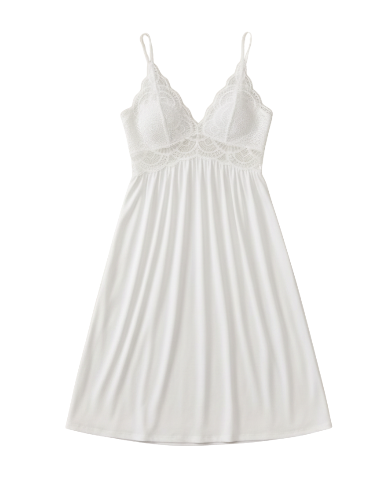 white lingerie lace dress