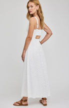 white eyelet maxi dress
