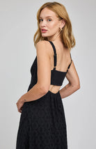 black maxi eyelet dress