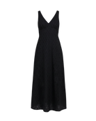 black maxi eyelet dress