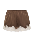 lace short in brown with lace on bottom