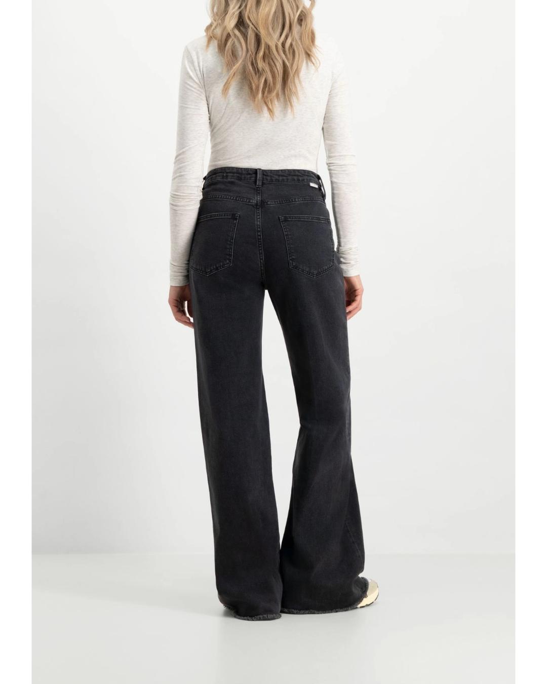 wide leg black denim jeans